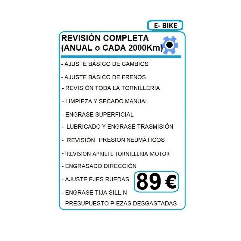 REVISIÓN COMPLETA EBIKE
